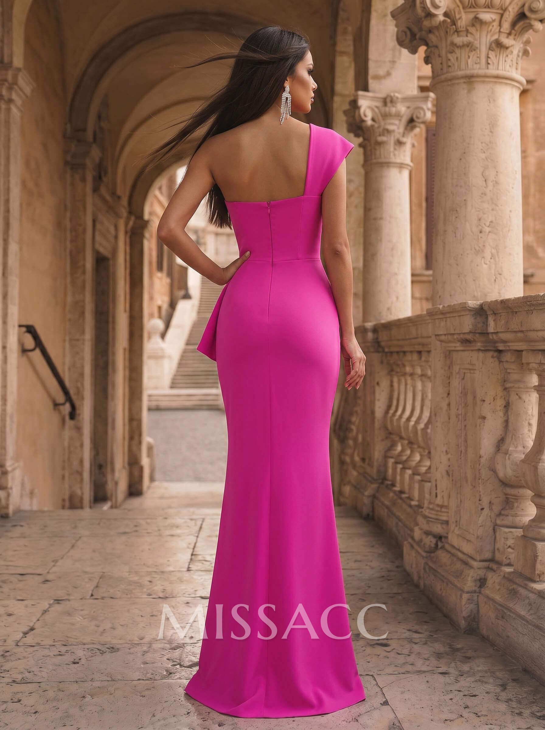 Sheath Sleeveless Elastic Satin Mother Of The Bride Dresses With Ruffle