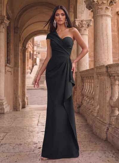 Sheath Sleeveless Elastic Satin Mother Of The Bride Dresses With Ruffle