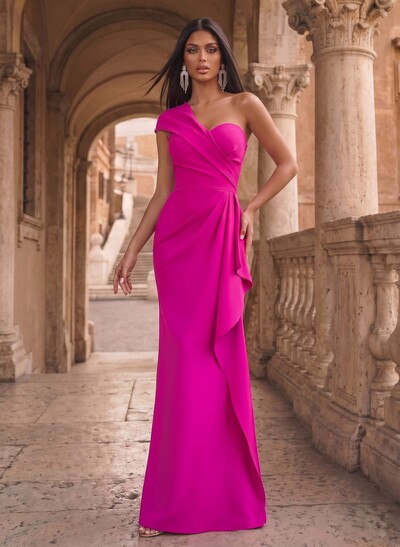 Sheath Sleeveless Elastic Satin Mother Of The Bride Dresses With Ruffle
