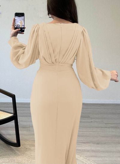 V-Neck Trumpet/Mermaid Long Sleeves Mother Of The Bride Dresses