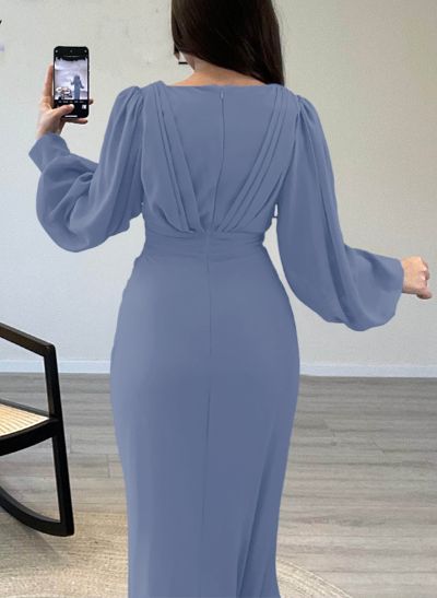 V-Neck Trumpet/Mermaid Long Sleeves Mother Of The Bride Dresses