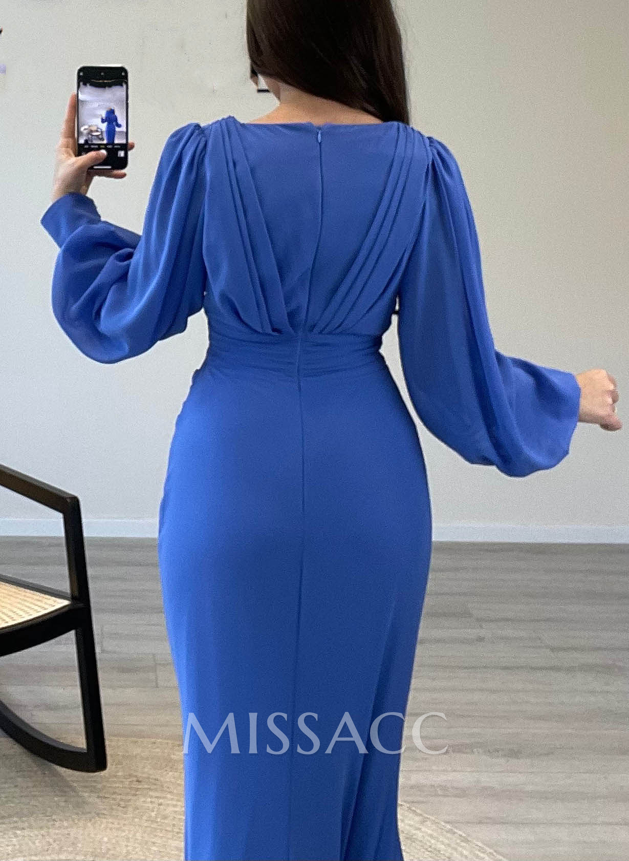 V-Neck Trumpet/Mermaid Long Sleeves Mother Of The Bride Dresses