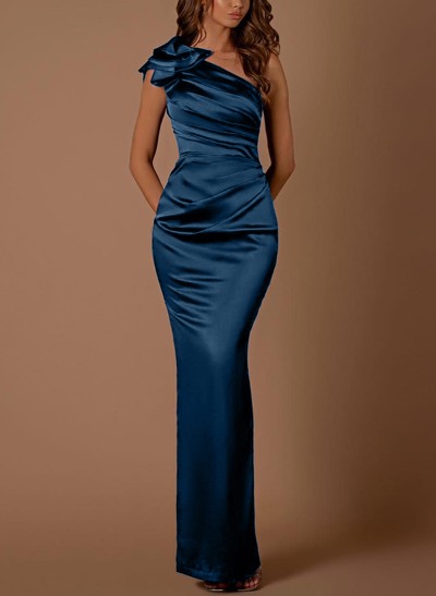 Sheath/Column Silk Like Satin Mother Of The Bride Dresses With Ruffle