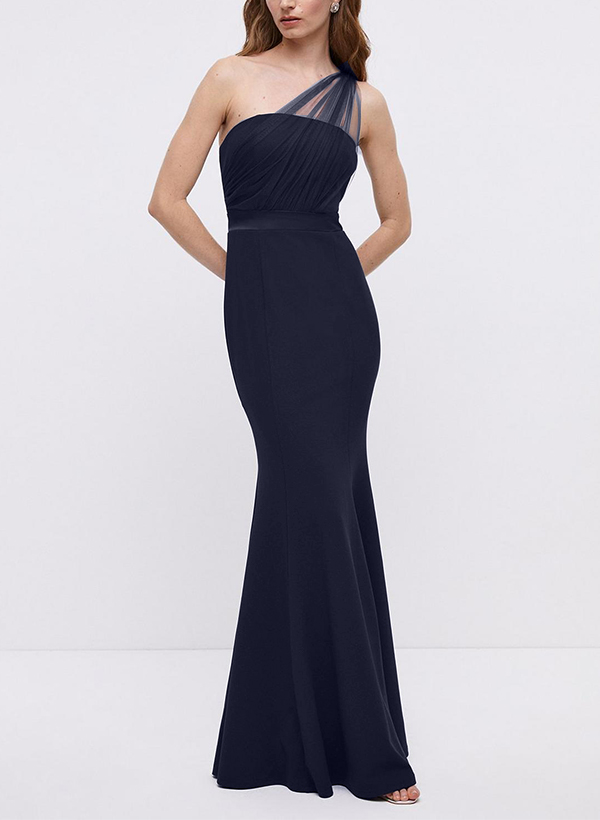 One-Shoulder Sleeveless Elastic Satin Mother Of The Bride Dresses