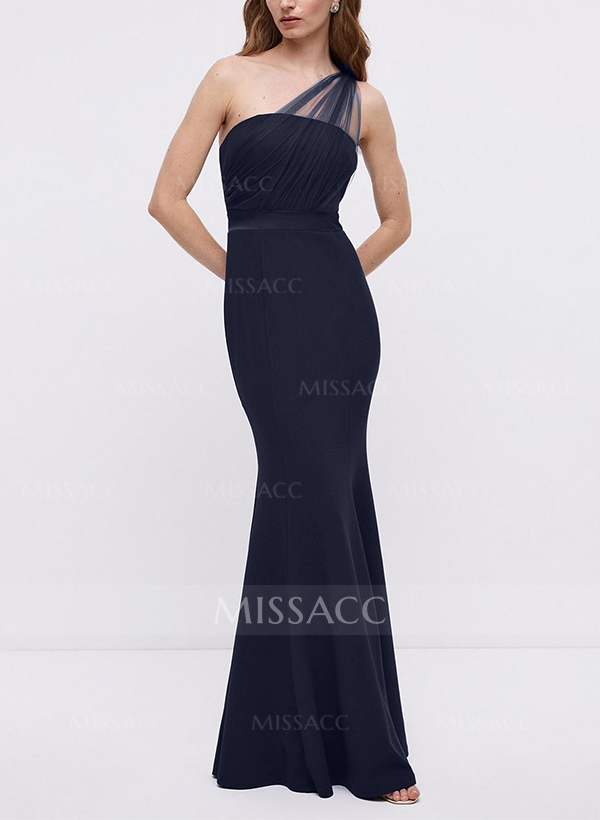 One-Shoulder Sleeveless Elastic Satin Mother Of The Bride Dresses