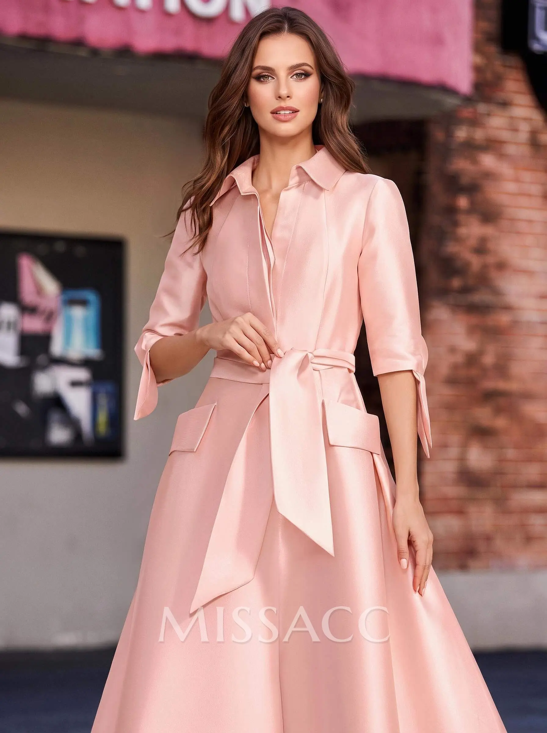 a line dresses with sleeves Ladivine CD0240 - Long Tulle A-Line Dress The flowing mesh skirt and dramatic cape sleeves create a regal look Missacc Slate Blue Mother Of