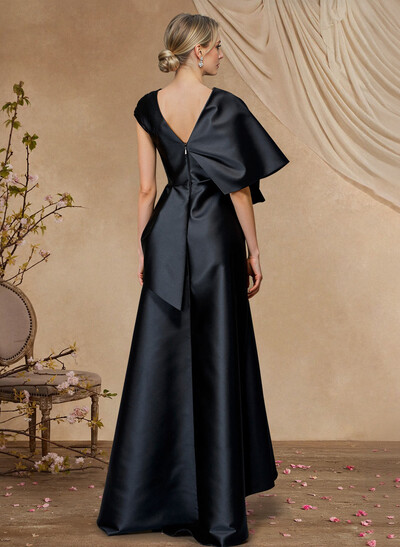 A-Line V-Neck Sleeveless Satin Mother Of The Bride Dresses With Bow(s)