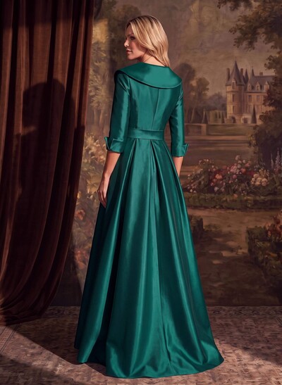A-Line Wrap V-Neck Satin Mother Of The Bride Dresses With Bow