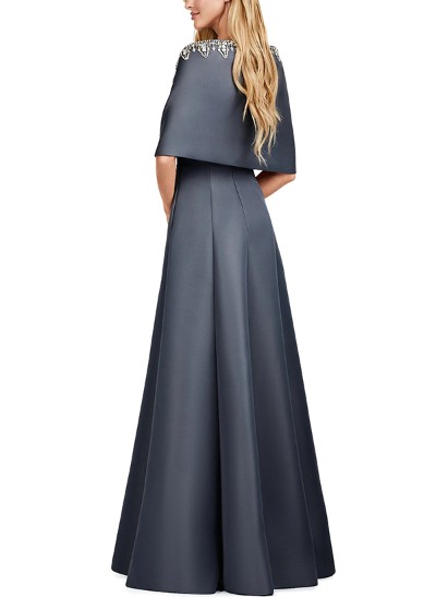 A-Line Scoop Neck Sleeveless Floor-Length Satin Mother Of The Bride Dresses