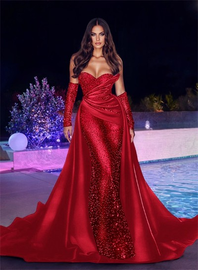 Sparkly Sequined Sexy Sweetheart Prom Dresses With Trumpet/Mermaid