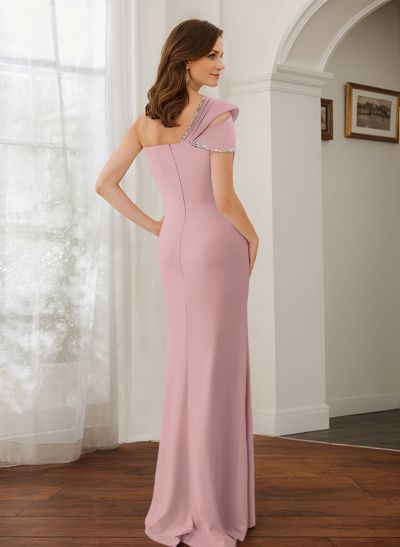 Trumpet/Mermaid One-Shoulder Elastic Satin Bridesmaid Dresses With Beading