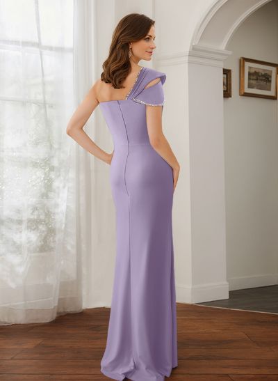 Trumpet/Mermaid One-Shoulder Elastic Satin Bridesmaid Dresses With Beading