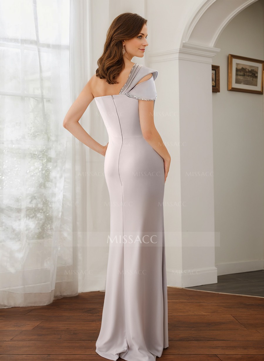 Trumpet/Mermaid One-Shoulder Elastic Satin Bridesmaid Dresses With Beading