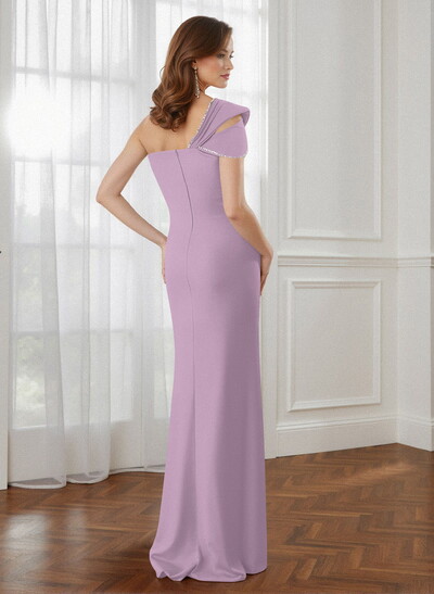Trumpet/Mermaid One-Shoulder Elastic Satin Bridesmaid Dresses With Beading