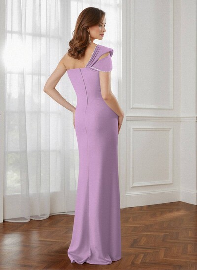 Trumpet/Mermaid One-Shoulder Elastic Satin Bridesmaid Dresses With Beading