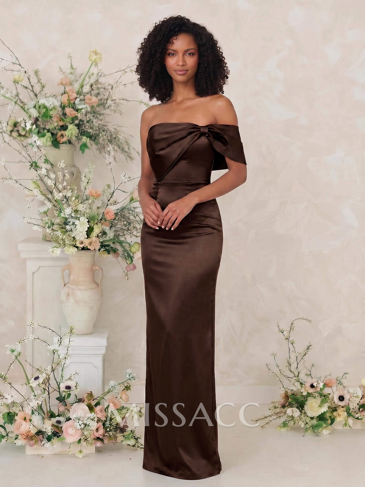 Sheath/Column One-Shoulder Sleeveless Floor-Length Satin Bridesmaid Dresses Sheath/Column One-Shoulder Sleeveless Floor-Length Satin Bridesmaid Dresses