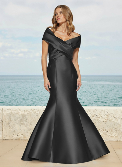 Trumpet/Mermaid Off-The-Shoulder Sleeveless Satin Bridesmaid Dresses