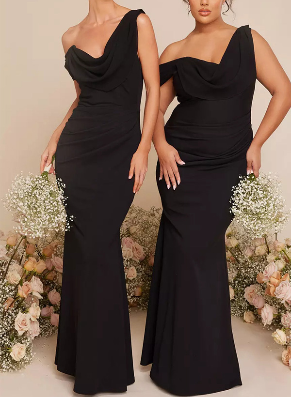 Trumpet/Mermaid One-Shoulder Sleeveless Elastic Satin Bridesmaid Dresses