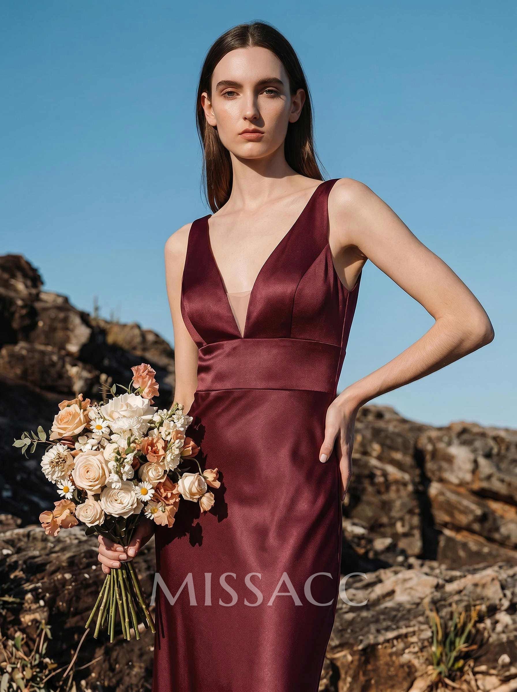 Trumpet/Mermaid Off-The-Shoulder Sleeveless Satin Bridesmaid Dresses
