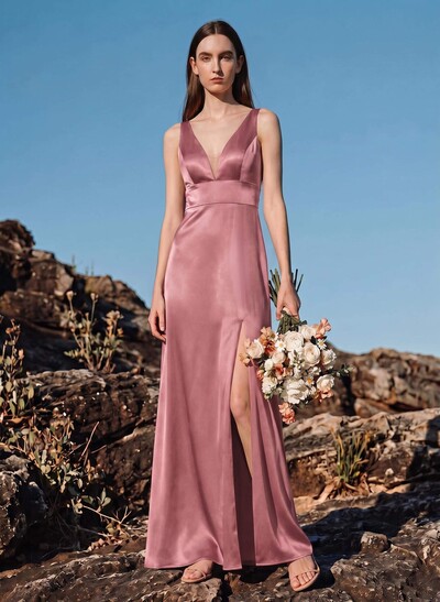 Trumpet/Mermaid Off-The-Shoulder Sleeveless Satin Bridesmaid Dresses
