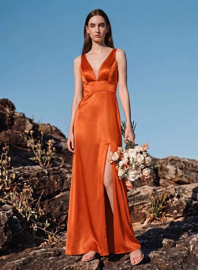Trumpet/Mermaid Off-The-Shoulder Sleeveless Satin Bridesmaid Dresses