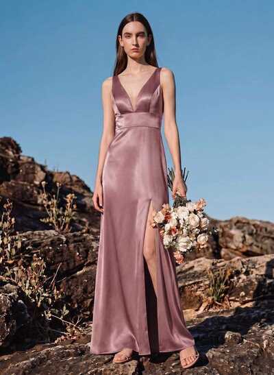 Trumpet/Mermaid Off-The-Shoulder Sleeveless Satin Bridesmaid Dresses