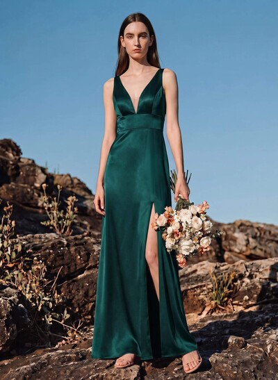 Trumpet/Mermaid Off-The-Shoulder Sleeveless Satin Bridesmaid Dresses