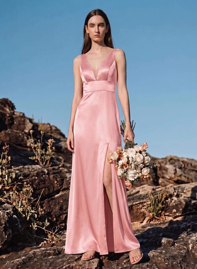 Trumpet/Mermaid Off-The-Shoulder Sleeveless Satin Bridesmaid Dresses