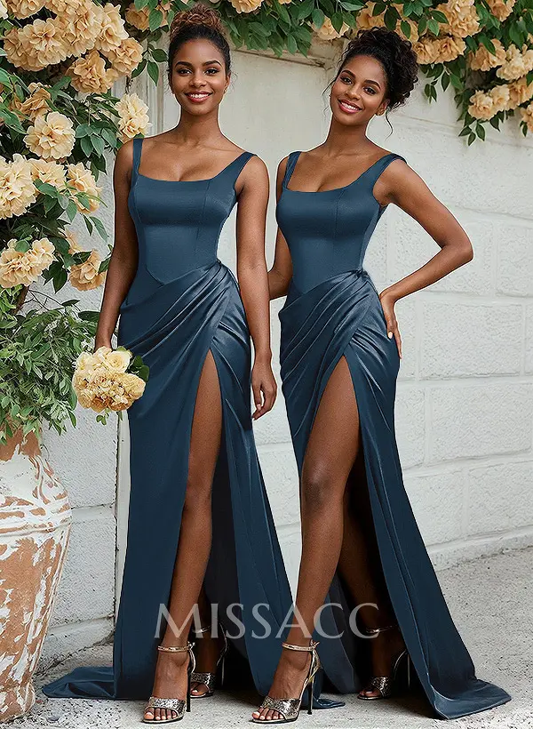 sheath style bridesmaid dresses Sky Blue Off Shoulder Sheath Bridesmaid Dress