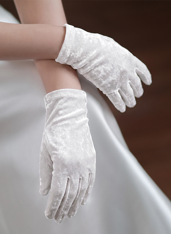 Fingertips Classic Length Velvet Bridal Gloves Fingertips Classic Length Velvet Bridal Gloves