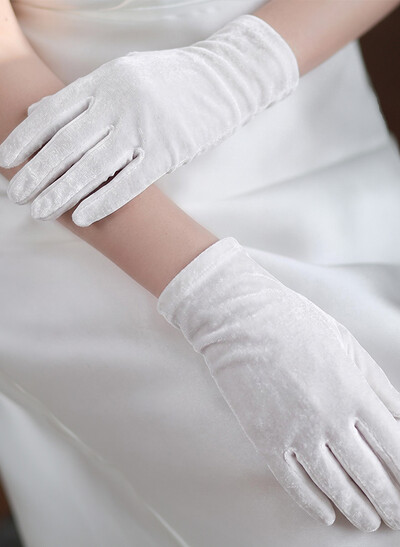 Fingertips Classic Length Velvet Bridal Gloves