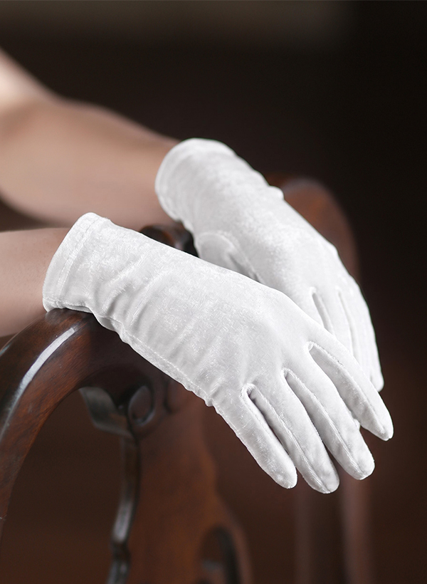 Fingertips Classic Length Velvet Bridal Gloves Fingertips Classic Length Velvet Bridal Gloves