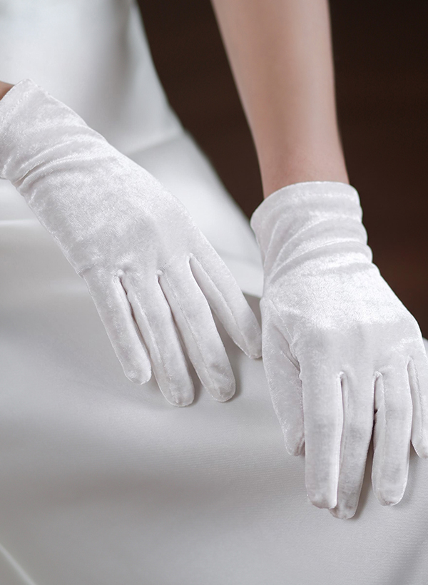 Fingertips Classic Length Velvet Bridal Gloves Fingertips Classic Length Velvet Bridal Gloves