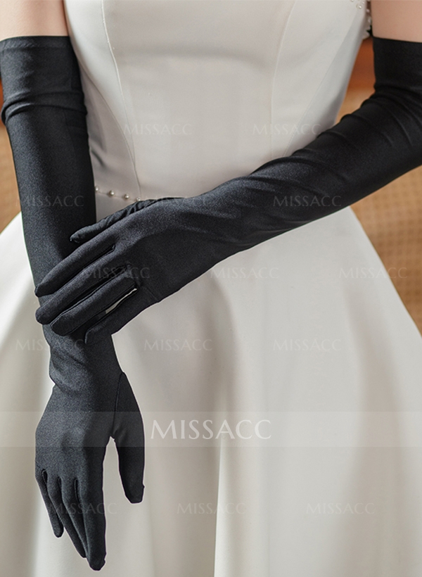 Fingertips Opera Length Satin Bridal Gloves