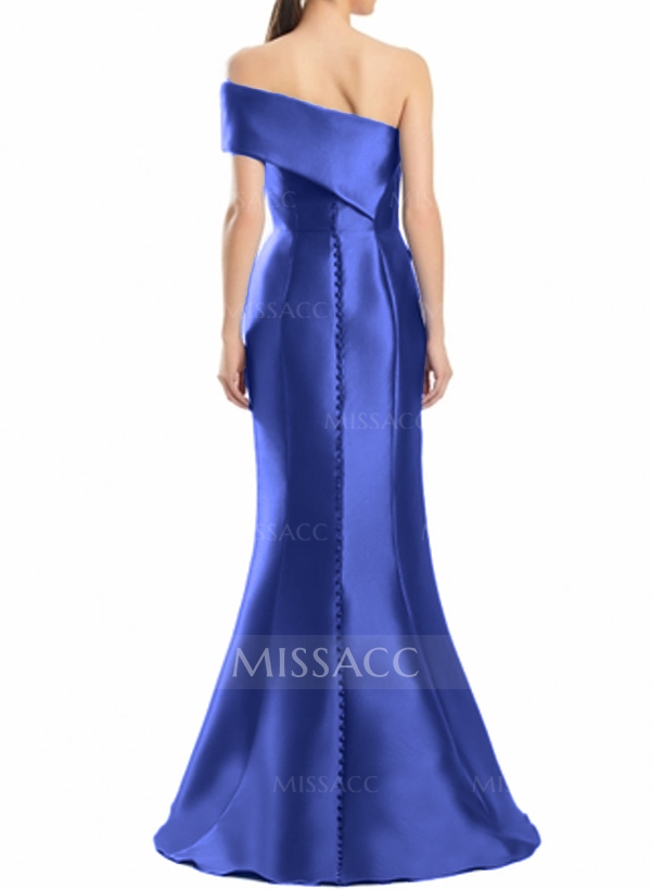 Trumpet/Mermaid One-Shoulder Sleeveless Satin Evening Dresses