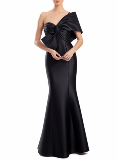 Trumpet/Mermaid One-Shoulder Satin Evening Dresses With Bow(s)