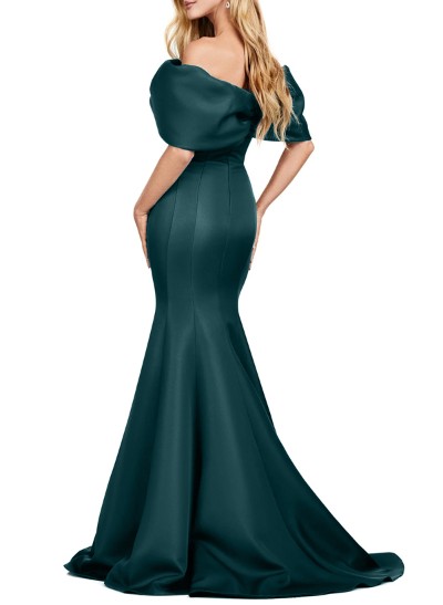 Trumpet/Mermaid Off-The-Shoulder Satin Evening Dresses With Bow(s)