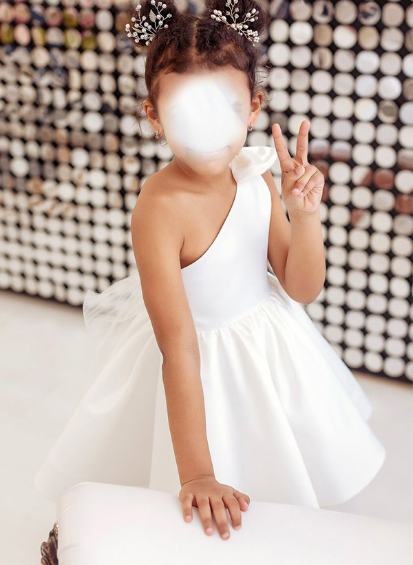 Ball-Gown One-Shoulder Sleeveless Satin Flower Girl Dresses With Bow(s)