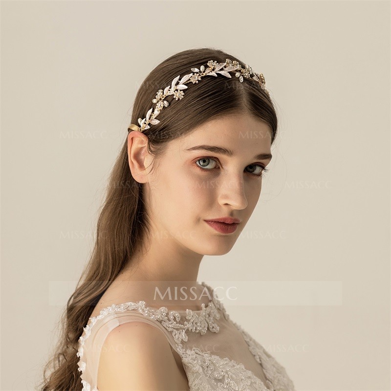 Sweet Wedding Headbands With Pearl/Leaf Bridal Headpieces