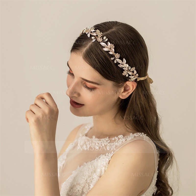 Sweet Wedding Headbands With Pearl/Leaf Bridal Headpieces