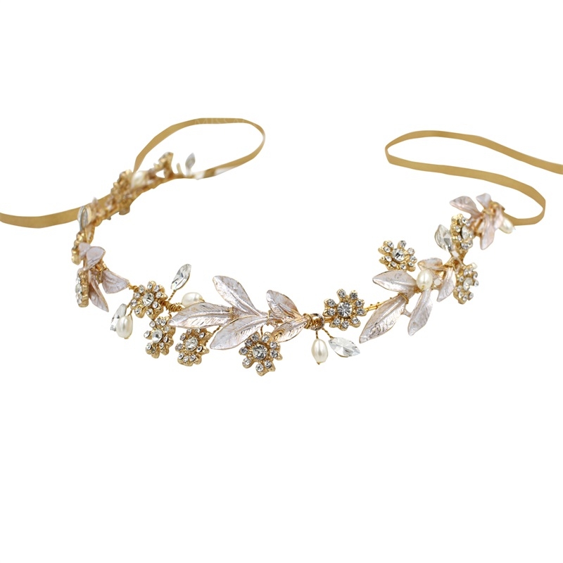 Sweet Wedding Headbands With Pearl/Leaf Bridal Headpieces