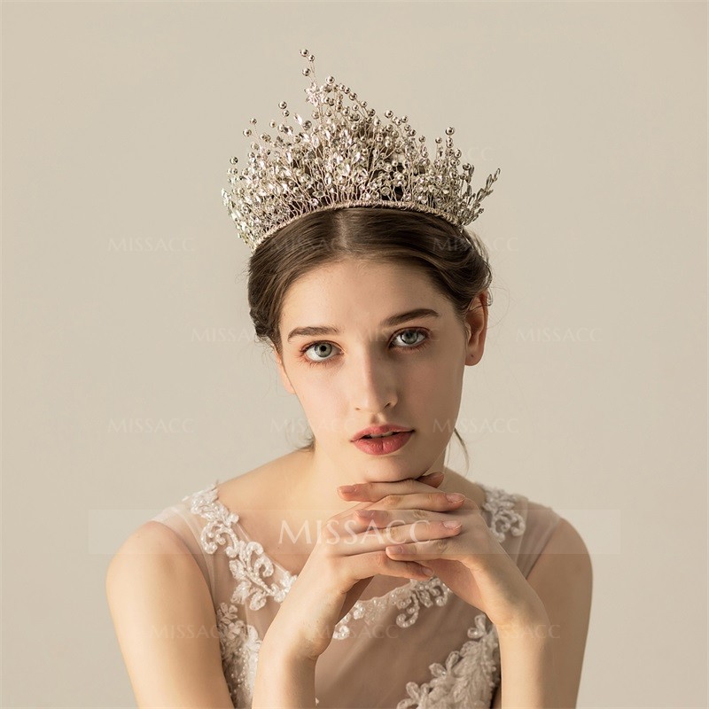 Luxurious Wedding Crowns & Tiaras With Rhinestone Bridal Headpieces