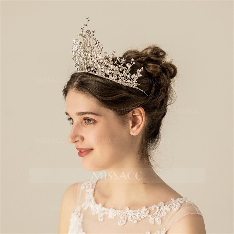 Luxurious Wedding Crowns & Tiaras With Rhinestone Bridal Headpieces