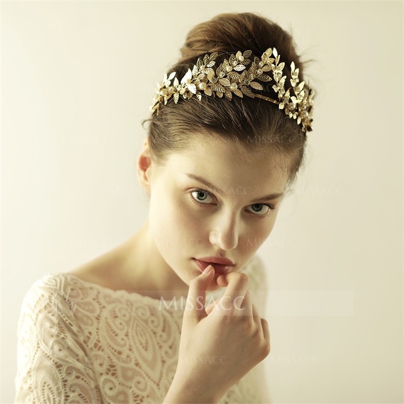 Wedding Headbands With Leaf/Pearl Bridal Headpieces