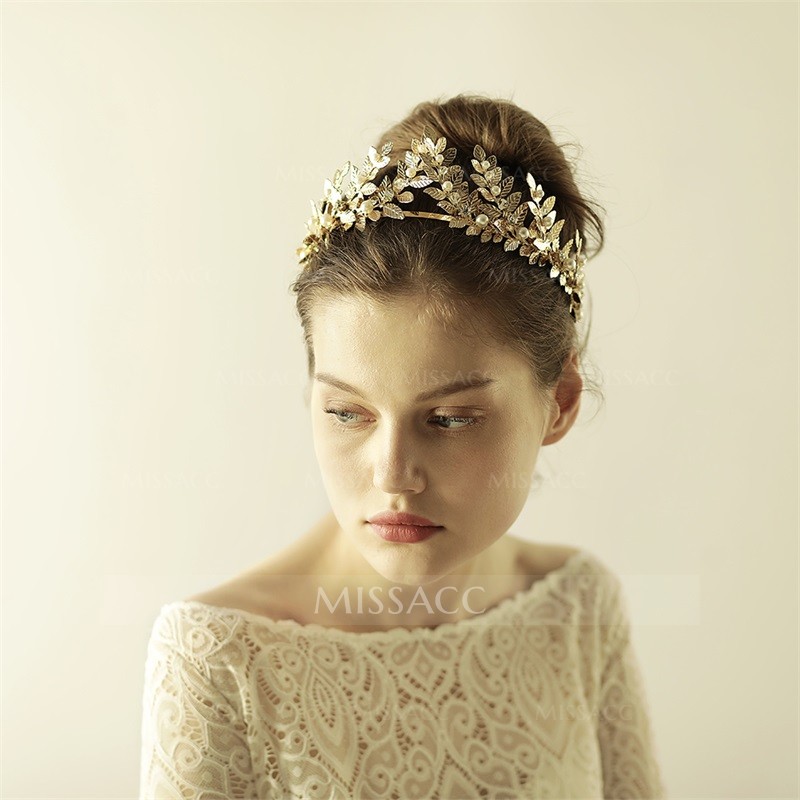 Wedding Headbands With Leaf/Pearl Bridal Headpieces