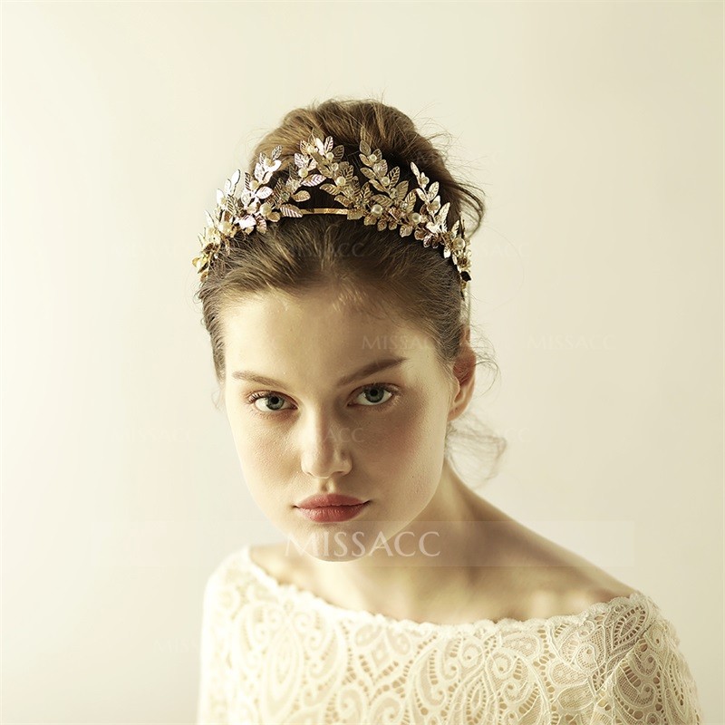 Wedding Headbands With Leaf/Pearl Bridal Headpieces