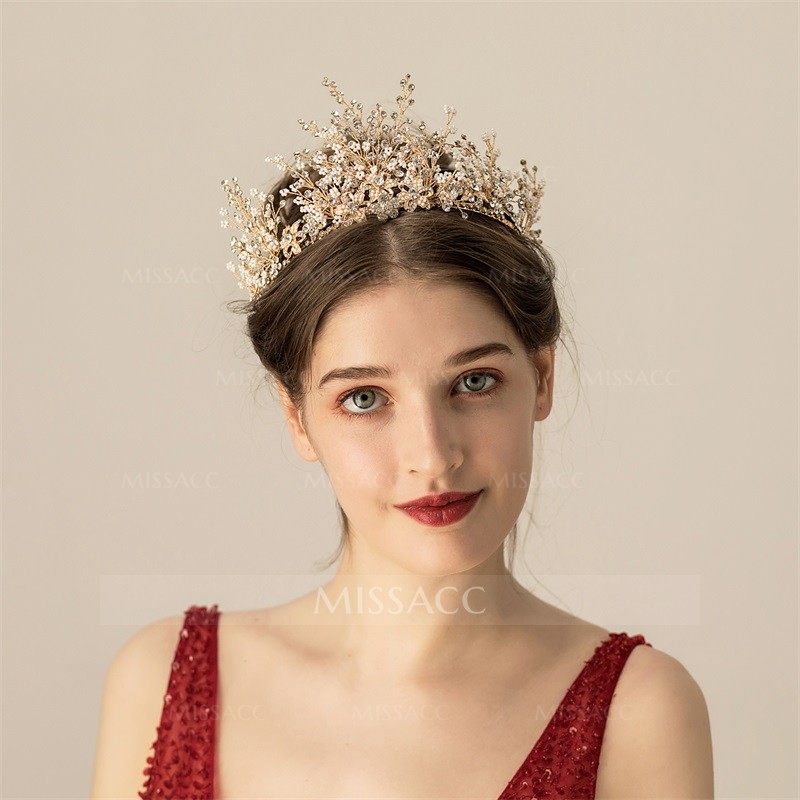 Luxurious Wedding Crowns & Tiaras With Rhinestone Bridal Headpieces