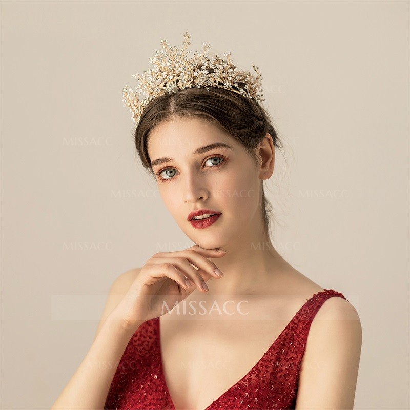 Luxurious Wedding Crowns & Tiaras With Rhinestone Bridal Headpieces