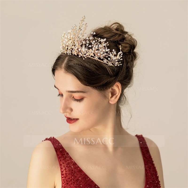 Luxurious Wedding Crowns & Tiaras With Rhinestone Bridal Headpieces