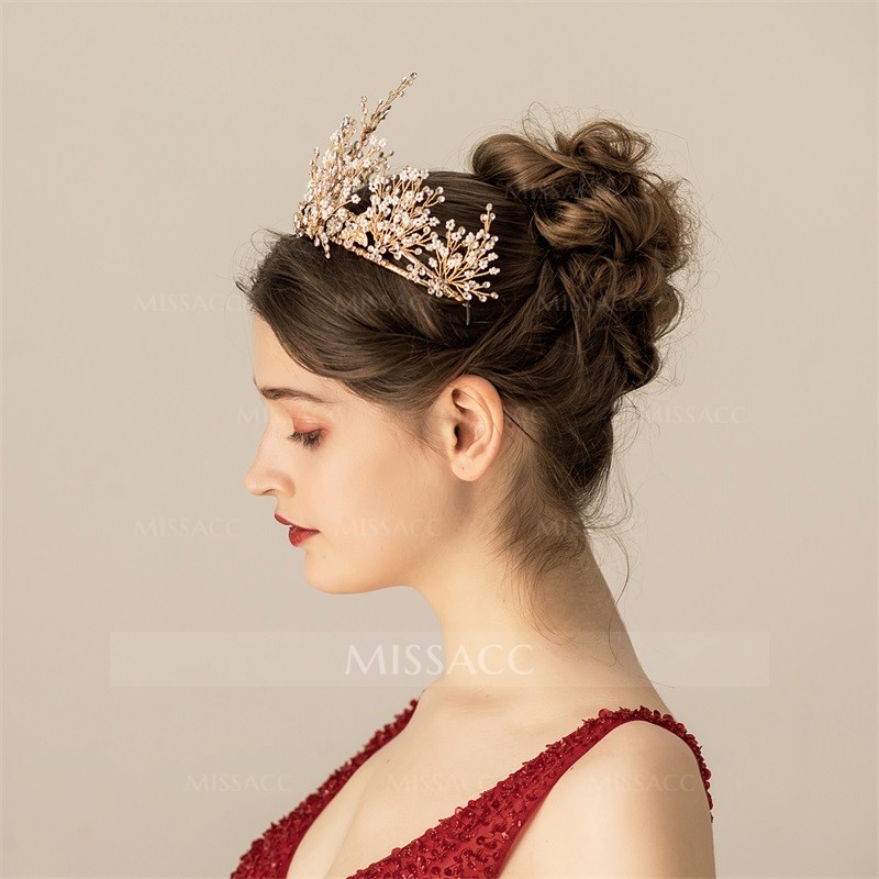 Luxurious Wedding Crowns & Tiaras With Rhinestone Bridal Headpieces